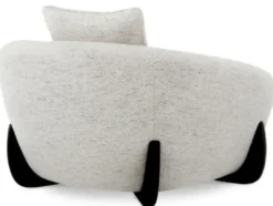 Casa Padrino Luxus Sessel mit Kissen Cremeweiß / Schwarz 126 cm