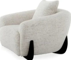 Casa Padrino Luxus Sessel mit Kissen Cremeweiß / Schwarz 126 cm