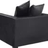 Casa Padrino Luxus Sessel mit 2 Kissen Schwarz 112 x 106 x H. 83 cm - Wohnzimmer Sessel - Hotel Sessel - Wohnzimmer Möbel - Hotel Möbel - Luxus Möbel - Wohnzimmer Einrichtung - Luxus Einrichtung