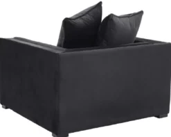 Casa Padrino Luxus Sessel mit 2 Kissen Schwarz 112 x 106 x H. 83 cm - Wohnzimmer Sessel - Hotel Sessel - Wohnzimmer Möbel - Hotel Möbel - Luxus Möbel - Wohnzimmer Einrichtung - Luxus Einrichtung