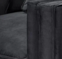 Casa Padrino Luxus Sessel mit 2 Kissen Schwarz 112 x 106 x H. 83 cm - Wohnzimmer Sessel - Hotel Sessel - Wohnzimmer Möbel - Hotel Möbel - Luxus Möbel - Wohnzimmer Einrichtung - Luxus Einrichtung