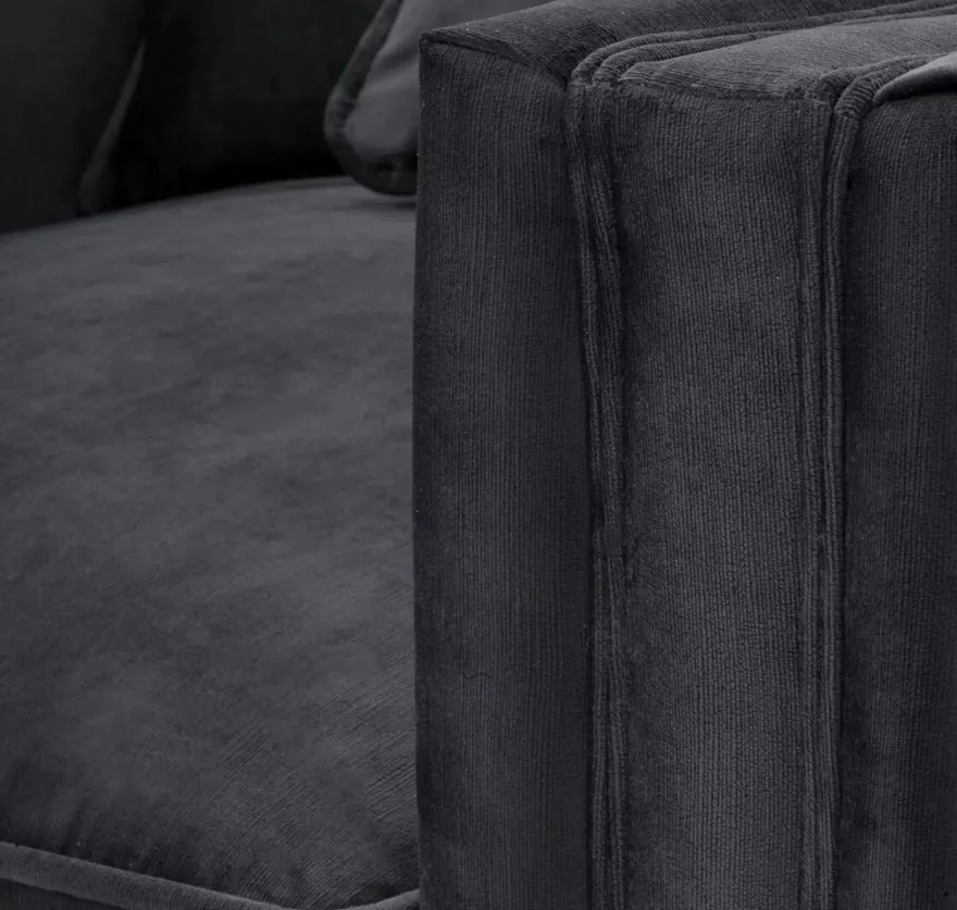 Casa Padrino Luxus Sessel mit 2 Kissen Schwarz 112 x 106 x H. 83 cm - Wohnzimmer Sessel - Hotel Sessel - Wohnzimmer Möbel - Hotel Möbel - Luxus Möbel - Wohnzimmer Einrichtung - Luxus Einrichtung
