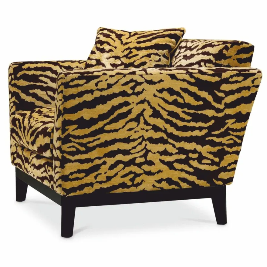 Casa Padrino Luxus Sessel mit Tiger Muster Gelb / Braun / Schwarz - Wohzimmer & Hotel Möbel