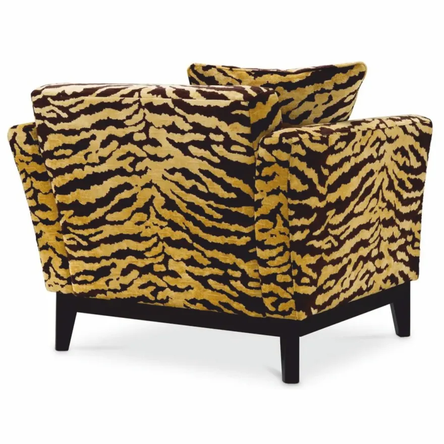 Casa Padrino Luxus Sessel mit Tiger Muster Gelb / Braun / Schwarz - Wohzimmer & Hotel Möbel