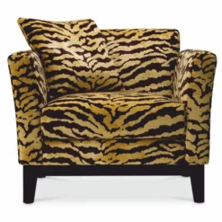 Casa Padrino Luxus Sessel mit Tiger Muster Gelb / Braun / Schwarz - Wohzimmer & Hotel Möbel