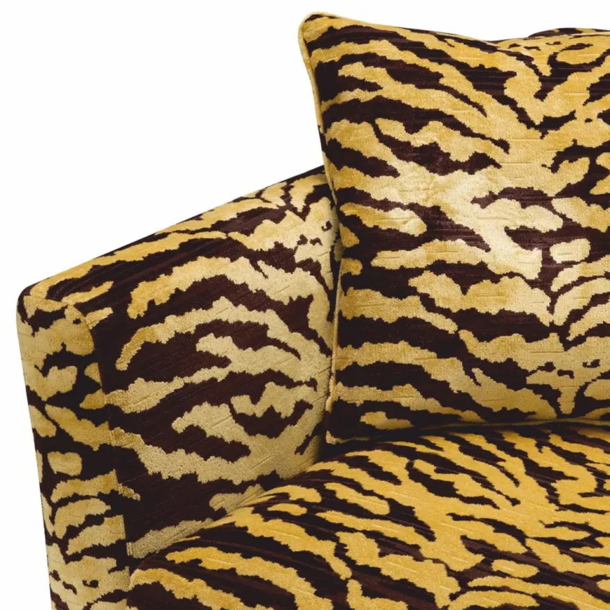 Casa Padrino Luxus Sessel mit Tiger Muster Gelb / Braun / Schwarz - Wohzimmer & Hotel Möbel