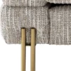 Casa Padrino Luxus Sessel mit Kissen Beige / Messingfarben 112 x 97 x H. 69 cm - Wohnzimmer Sessel - Hotel Sessel - Luxus Möbel