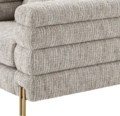Casa Padrino Luxus Sessel mit Kissen Beige / Messingfarben 112 x 97 x H. 69 cm - Wohnzimmer Sessel - Hotel Sessel - Luxus Möbel