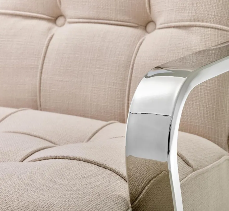 Casa Padrino Luxus Sessel Naturfarbig 72 x 80 x H. 64 cm - Designer Möbel