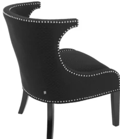 Casa Padrino Luxus Sessel / Ohrensessel Schwarz 66 x 60 x H. 91 cm - Limited Edition