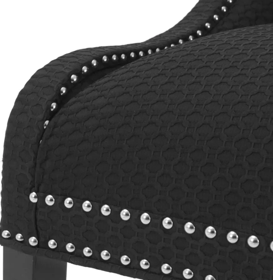 Casa Padrino Luxus Sessel / Ohrensessel Schwarz 66 x 60 x H. 91 cm - Limited Edition