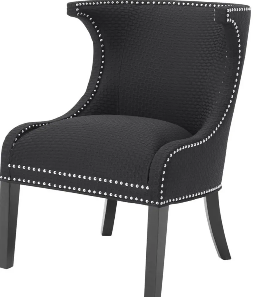 Casa Padrino Luxus Sessel / Ohrensessel Schwarz 66 x 60 x H. 91 cm - Limited Edition