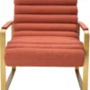 Casa Padrino Luxus Sessel Orange / Messing 68,5 x 88 x H. 77 cm - Wohnzimmer Sessel - Hotel Sessel - Wohnzimmer Möbel - Hotel Möbel - Luxus Möbel - Luxus Einrichtung