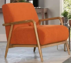 Casa Padrino Luxus Sessel Orange / Braun 90 x 75 x H. 65 cm - Wohnzimmer Sessel - Hotel Sessel - Wohnzimmer Möbel - Hotel Möbel - Luxus Möbel - Luxus Einrichtung