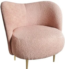 Casa Padrino Luxus Sessel Rosa / Gold 86 x 72 x H. 80 cm - Wohnzimmer Sessel mit gebogener Rückenlehne - Wohnzimmer Möbel - Luxus Möbel - Wohnzimmer Einrichtung - Luxus Einrichtung