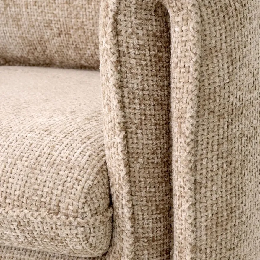 Casa Padrino Luxus Sessel Sandfarben 81 x 77 x H. 68 cm - Wohnzimmer Sessel - Hotel Sessel - Wohnzimmer Möbel - Luxus Möbel - Wohnzimmer Einrichtung - Luxus Einrichtung - Möbel Luxus