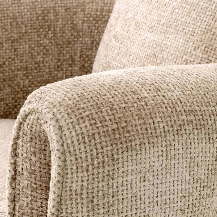 Casa Padrino Luxus Sessel Sandfarben 81 x 77 x H. 68 cm - Wohnzimmer Sessel - Hotel Sessel - Wohnzimmer Möbel - Luxus Möbel - Wohnzimmer Einrichtung - Luxus Einrichtung - Möbel Luxus
