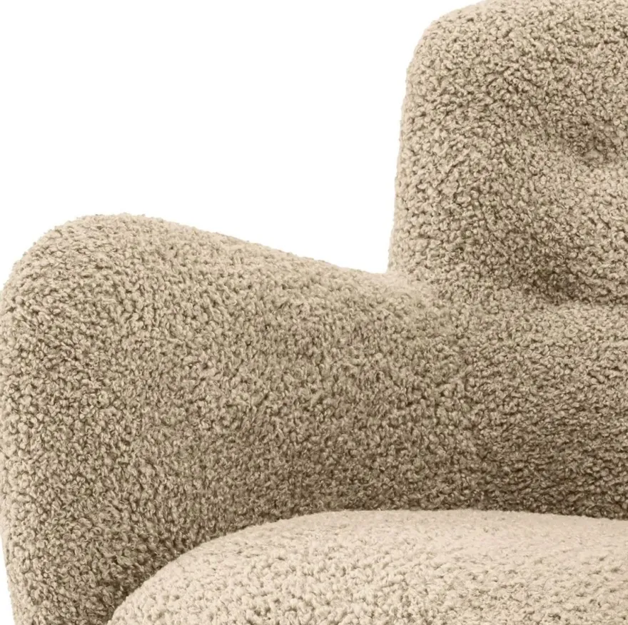 Casa Padrino Luxus Sessel Sandfarben / Schwarz 87 x 86 x H. 80 cm - Wohnzimmer Sessel - Hotel Sessel - Wohnzimmer Möbel - Luxus Möbel - Wohnzimmer Einrichtung - Luxus Einrichtung - Möbel Luxus