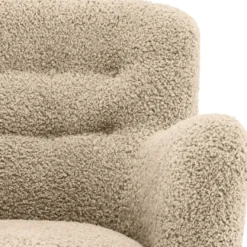Casa Padrino Luxus Sessel Sandfarben / Schwarz 87 x 86 x H. 80 cm - Wohnzimmer Sessel - Hotel Sessel - Wohnzimmer Möbel - Luxus Möbel - Wohnzimmer Einrichtung - Luxus Einrichtung - Möbel Luxus