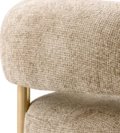 Casa Padrino Luxus Sessel Sandfarben / Messing 85 x 80 x H. 65 cm - Wohnzimmer Sessel - Hotel Sessel - Wohnzimmer Möbel - Luxus Möbel - Wohnzimmer Einrichtung - Luxus Einrichtung - Möbel Luxus