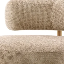 Casa Padrino Luxus Sessel Sandfarben / Messing 85 x 80 x H. 65 cm - Wohnzimmer Sessel - Hotel Sessel - Wohnzimmer Möbel - Luxus Möbel - Wohnzimmer Einrichtung - Luxus Einrichtung - Möbel Luxus