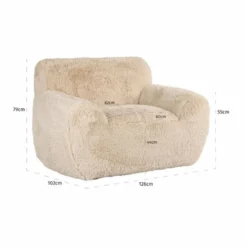 Casa Padrino Luxus Sessel Sandfarben 126 cm - Wohnzimmer & Hotel Möbel