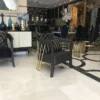 Casa Padrino Luxus Sessel Schwarz / Gold 75 x 75 x H. 81 cm - Wohnzimmer Sessel - Hotel Sessel - Wohnzimmer Möbel - Hotel Möbel - Luxus Möbel