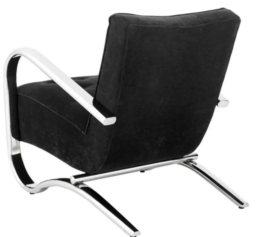 Casa Padrino Luxus Sessel Schwarz 64 x 82 x H. 75 cm - Designer Möbel