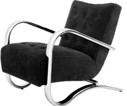 Casa Padrino Luxus Sessel Schwarz 64 x 82 x H. 75 cm - Designer Möbel