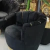 Casa Padrino Luxus Sessel Schwarz / Gold 75 x 70 x H. 80 cm - Wohnzimmer Sessel - Hotel Sessel - Wohnzimmer Möbel - Hotel Möbel - Luxus Möbel - Wohnzimmer Einrichtung - Luxus Einrichtung