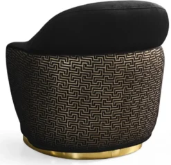 Casa Padrino Luxus Sessel Schwarz / Gold 85 x 80 x H. 85 cm - Wohnzimmer Sessel - Hotel Sessel - Wohnzimmer Möbel - Luxus Möbel - Wohnzimmer Einrichtung - Luxus Einrichtung - Möbel Luxus