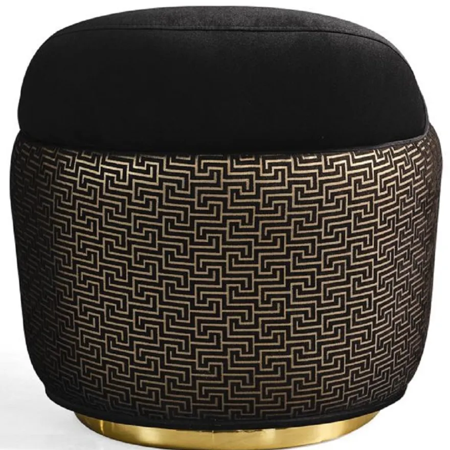 Casa Padrino Luxus Sessel Schwarz / Gold 85 x 80 x H. 85 cm - Wohnzimmer Sessel - Hotel Sessel - Wohnzimmer Möbel - Luxus Möbel - Wohnzimmer Einrichtung - Luxus Einrichtung - Möbel Luxus