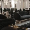 Casa Padrino Luxus Sessel Schwarz / Gold 120 x 88 x H. 88 cm - Moderner Wohnzimmer Sessel - Wohnzimmer & Hotel Möbel - Luxus Kollektion