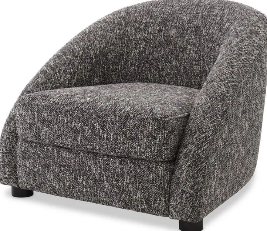 Casa Padrino Luxus Sessel Schwarz / Schwarz 88 x 80 x H. 65 cm - Wohnzimmer Sessel - Luxus Wohnzimmer Möbel