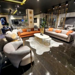 Casa Padrino Luxus Sessel Silber / Gold 82 x 78 x H. 86 cm - Wohnzimmer Sessel - Hotel Sessel - Luxus Möbel