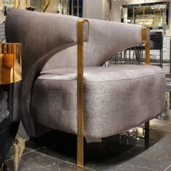 Casa Padrino Luxus Sessel Silber / Gold 82 x 78 x H. 86 cm - Wohnzimmer Sessel - Hotel Sessel - Luxus Möbel
