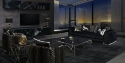 Casa Padrino Luxus Sessel Tiger Muster / Silber 77 x 83 x H. 77 cm - Wohnzimmer Sessel mit dekorativem Kissen - Wohnzimmer Möbel - Luxus Kollektion
