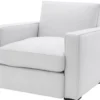 Casa Padrino Luxus Sessel Weiß / Schwarz 95 x 103,5 x H. 82 cm - Edler Wohnzimmer Sessel - Luxus Qualität
