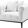 Casa Padrino Luxus Sessel Weiß / Schwarz 102 x 98 x H. 69 cm - Wohnzimmer Sessel mit 2 Kissen - Wohnzimmer Möbel - Luxus Möbel