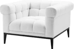 Casa Padrino Luxus Sessel Weiß / Schwarz 102 x 98 x H. 69 cm - Wohnzimmer Sessel mit 2 Kissen - Wohnzimmer Möbel - Luxus Möbel