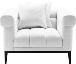 Casa Padrino Luxus Sessel Weiß / Schwarz 102 x 98 x H. 69 cm - Wohnzimmer Sessel mit 2 Kissen - Wohnzimmer Möbel - Luxus Möbel