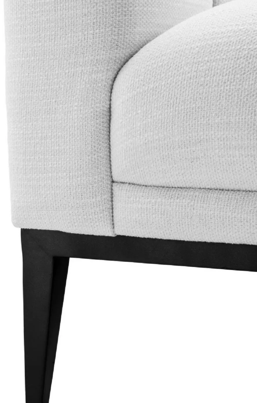 Casa Padrino Luxus Sessel Weiß / Schwarz 102 x 98 x H. 69 cm - Wohnzimmer Sessel mit 2 Kissen - Wohnzimmer Möbel - Luxus Möbel