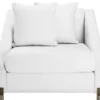 Casa Padrino Luxus Sessel Weiß / Messingfarben 88 x 94 x H. 73 cm - Wohnzimmer Sessel mit 2 Kissen - Luxus Möbel