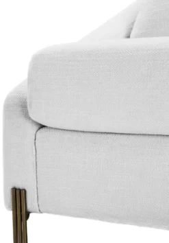Casa Padrino Luxus Sessel Weiß / Messingfarben 88 x 94 x H. 73 cm - Wohnzimmer Sessel mit 2 Kissen - Luxus Möbel