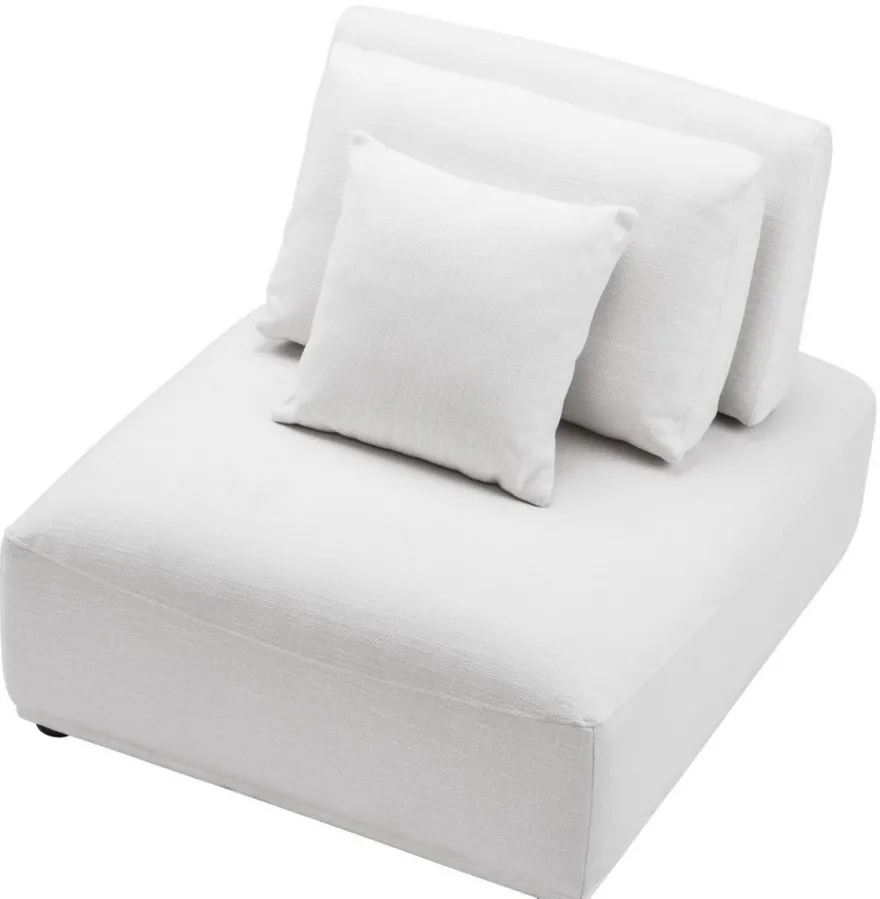 Casa Padrino Luxus Sessel Weiß / Schwarz 93 x 109 x H. 83 cm - Wohnzimmer Sessel mit Rückenlehne und 2 Kissen - Wohnzimmer Möbel