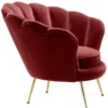 Casa Padrino Luxus Sessel Weinrot / Messing 96,5 x 79 x H. 78 cm - Designer Hotel Möbel