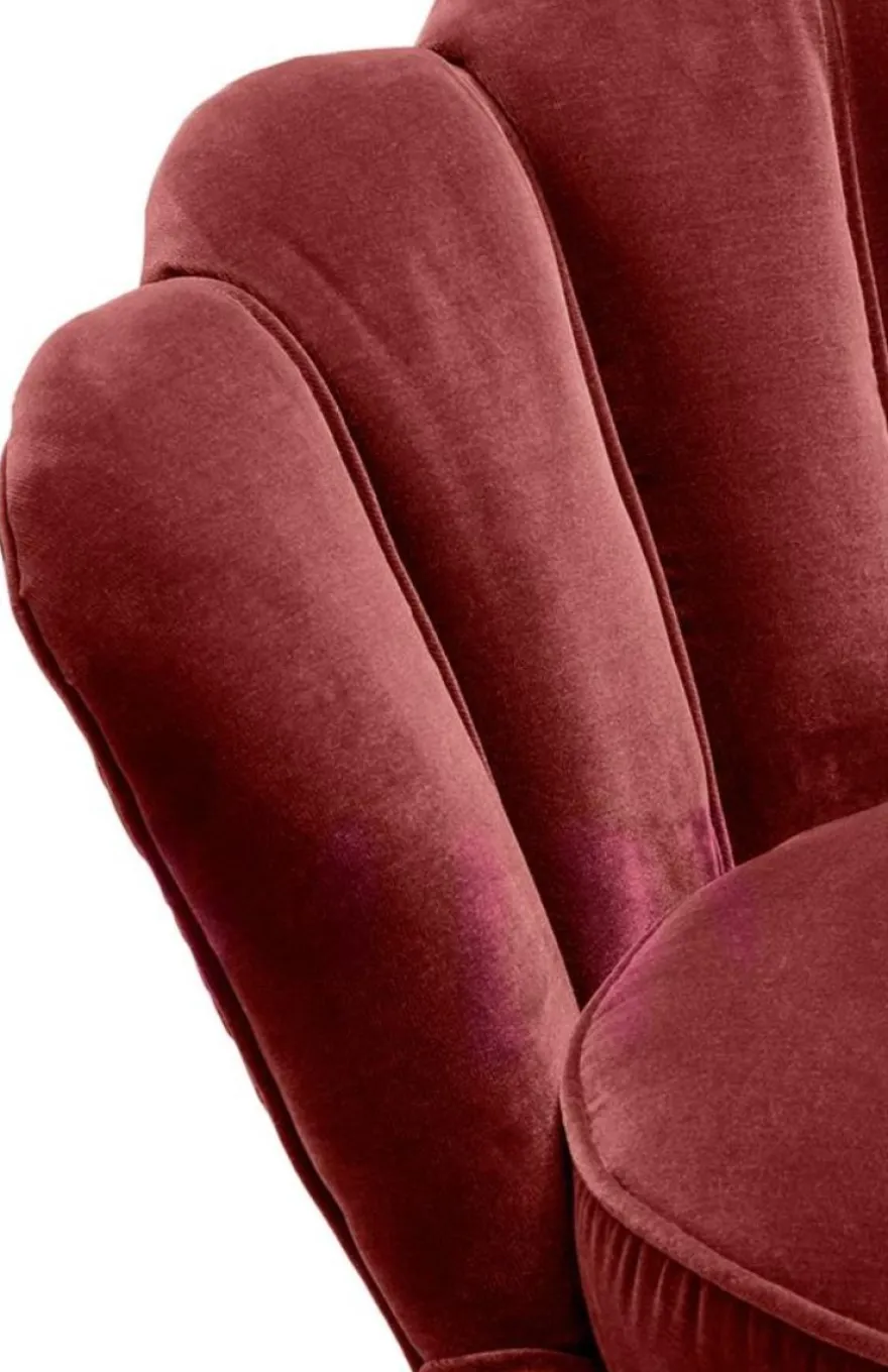 Casa Padrino Luxus Sessel Weinrot / Messing 96,5 x 79 x H. 78 cm - Designer Hotel Möbel