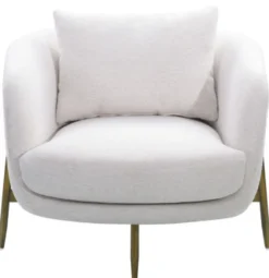 Casa Padrino Luxus Sessel Weiß / Antik Bronze 85,5 x 77 x H. 67 cm - Wohnzimmer Sessel - Hotel Sessel - Wohnzimmer Möbel - Hotel Möbel - Luxus Möbel - Luxus Einrichtung