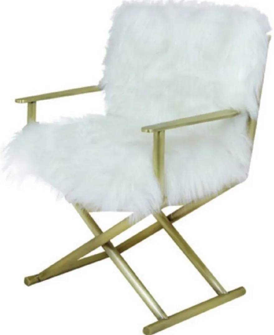 Casa Padrino Luxus Sessel Weiß / Gold 64 x 65 x H. 85 cm - Wohnzimmer Sessel - Hotel Sessel - Wohnzimmer Möbel - Hotel Möbel - Luxus Möbel - Luxus Einrichtung