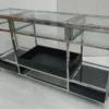 Casa Padrino Luxus Shopvitrine mit Glasfächern Glas Theke 153 x 42 x H 88 cm Ladeneinrichtung Vitrine Ladentheke
